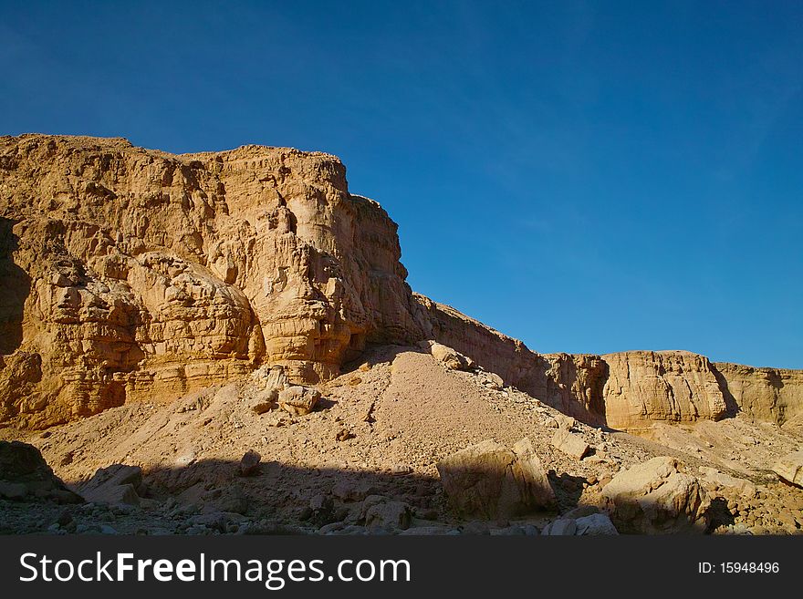 Sandstone rocks in the desert in Israel