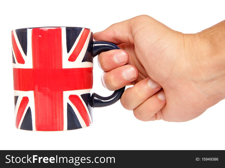 Hand Holding British Mug