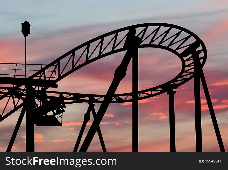 Fragment of the attraction roller coaster