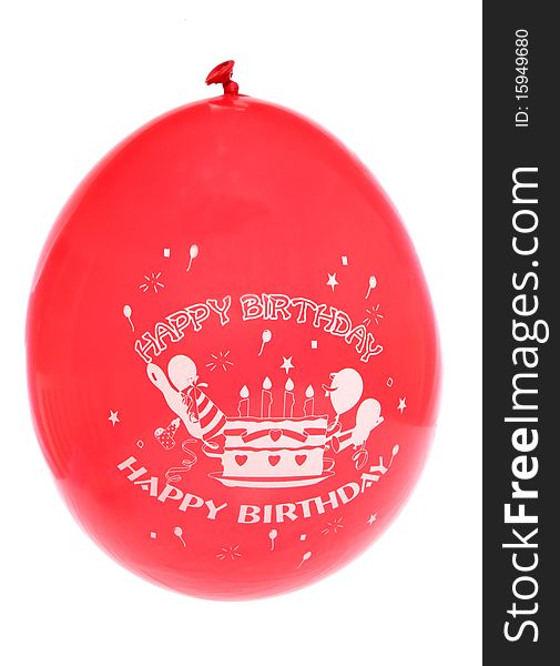 Red happy birthday balloon studio cutout