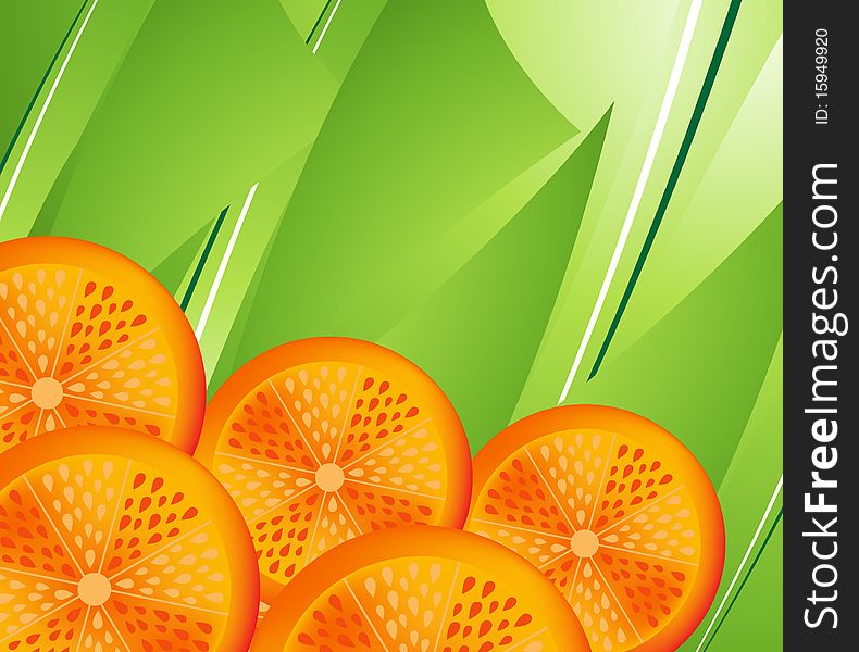 Vector illustration of Orange slices.