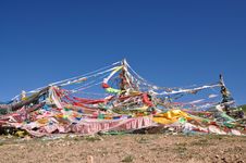 View Of Prayer Flags In Tibet Royalty Free Stock Photos View Of Prayer Flags In Tibet Royalty Free Stock Photos