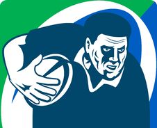 Rugby Player Running Ball Royalty Free Stock Images Rugby Player Running Ball Royalty Free Stock Images