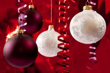 White And Red Baubles Royalty Free Stock Photo White And Red Baubles Royalty Free Stock Photo