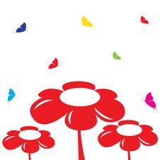 Floral Card With Butterfly Stock Images Floral Card With Butterfly Stock Images
