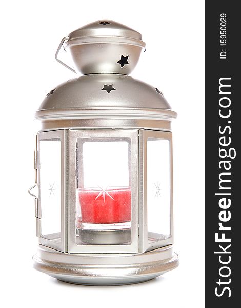 Silver lantern candle studio cutout