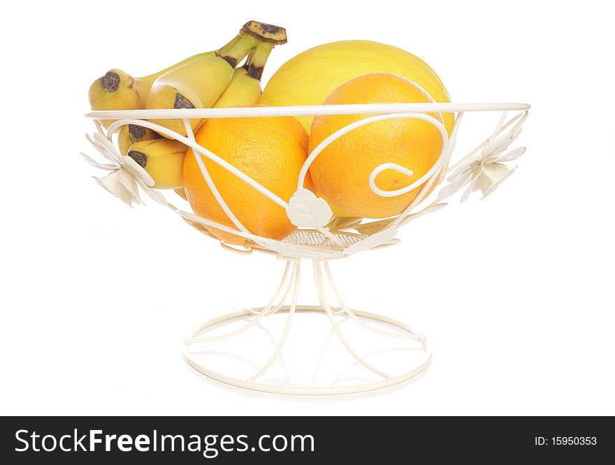 Fruit bowl isolated studio cutout