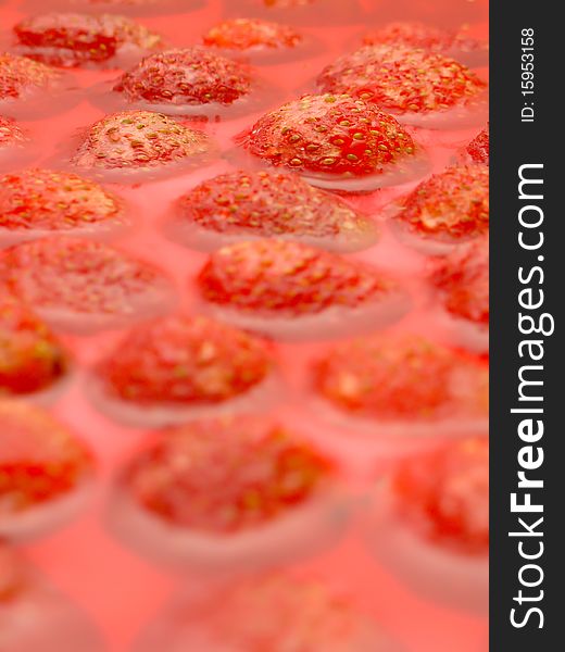 A close up of a mouth watering strawberry cheesecake. A close up of a mouth watering strawberry cheesecake.