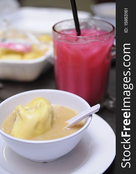 Durian In Soup And Syrup Drink