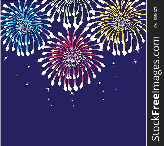 Fireworks. Vector background