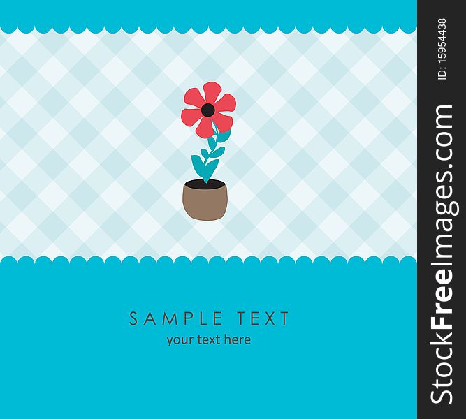 Cute Flower. Vector Greeting Card