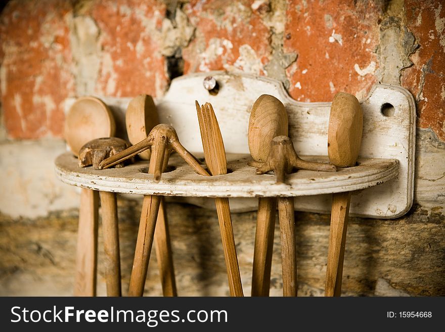 Retro wooden spoons and forks