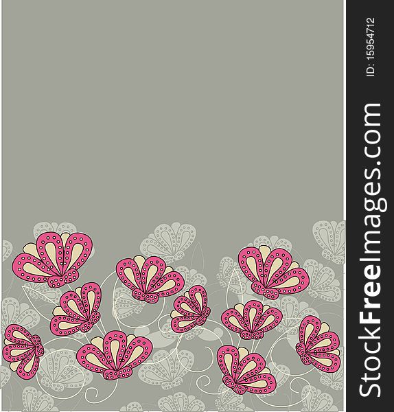 Flowers on a quiet background with pastel colors. Flowers on a quiet background with pastel colors