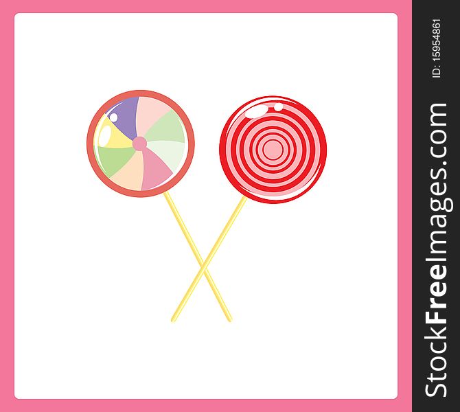Vector illustration of multicolored Lollipops