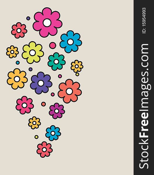 Floral card with abstract flowers.