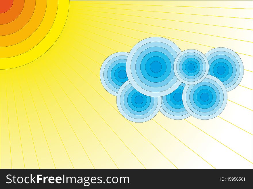 The abstract sun and clouds background. The abstract sun and clouds background