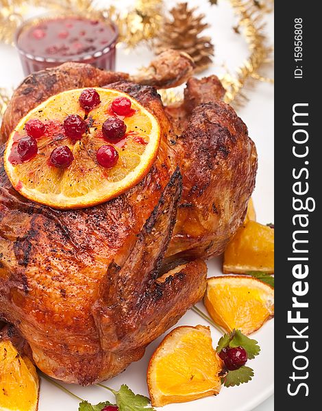 Roasted christmas chicken