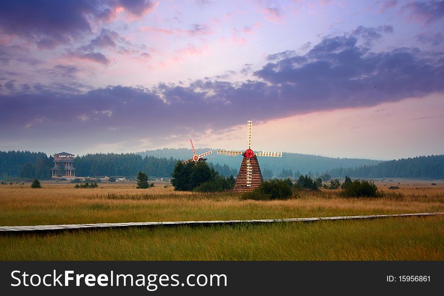 Prairie sunset, very magnificent scenery.