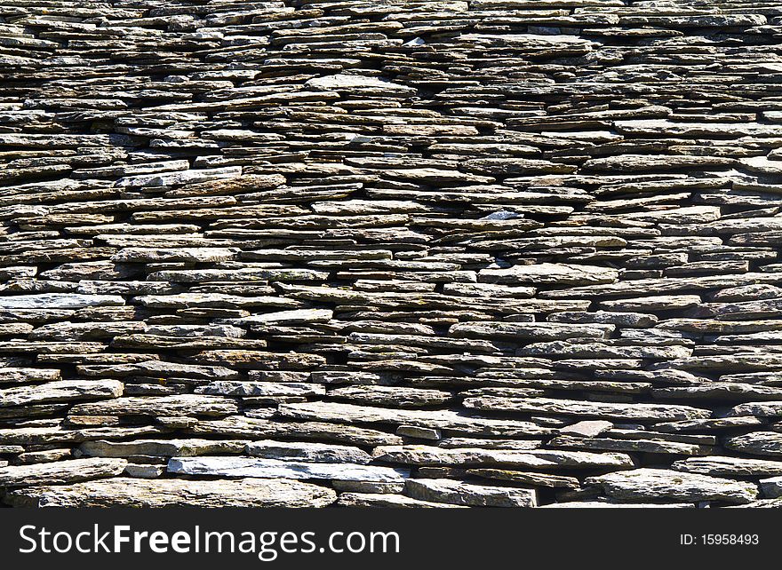 Roof slabs of rough stone. Roof slabs of rough stone