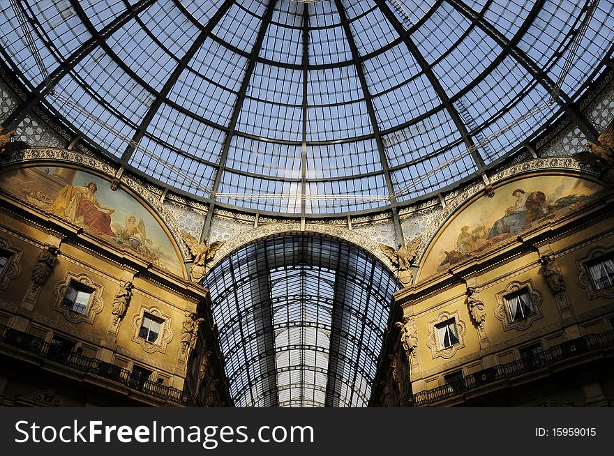 Skylight of Galleria Vittorio Emanuele Ⅱin milan
