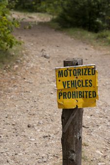 Motorized Vehicles Prohibited Royalty Free Stock Image Motorized Vehicles Prohibited Royalty Free Stock Image