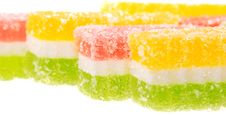 Fruit Candy Slices On The White Stock Images