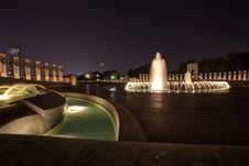 World War II Memorial Fountains At Night Royalty Free Stock Images World War II Memorial Fountains At Night Royalty Free Stock Images