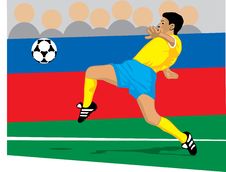 Colored Soccer Player About To Recieve A Pass Royalty Free Stock Image Colored Soccer Player About To Recieve A Pass Royalty Free Stock Image