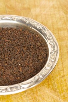 Loose Tea In Silver Dish Royalty Free Stock Images Loose Tea In Silver Dish Royalty Free Stock Images