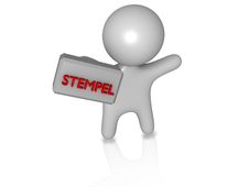 Stamp Guy 3d Royalty Free Stock Photos