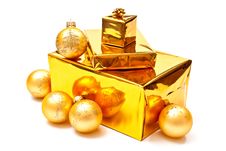 Presents And Christmas Balls Royalty Free Stock Images Presents And Christmas Balls Royalty Free Stock Images