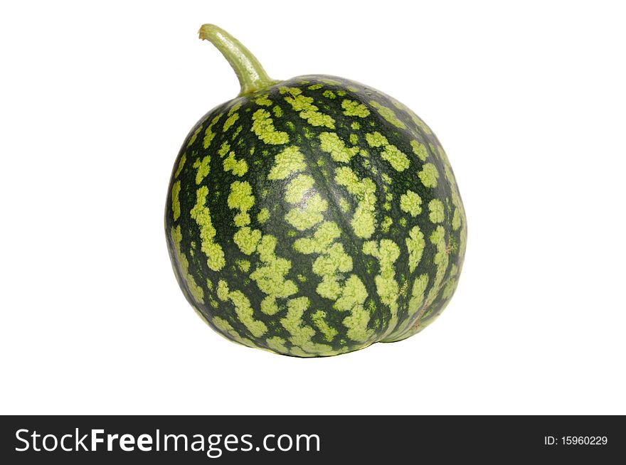 Green small watermelon on white