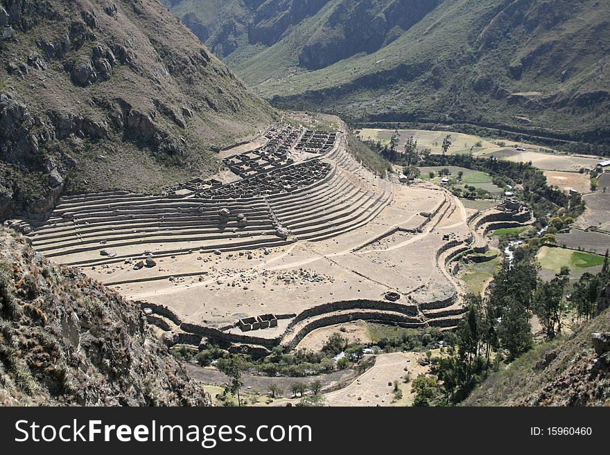Llaqtapata is a ancient town on the Inca Trail, South America