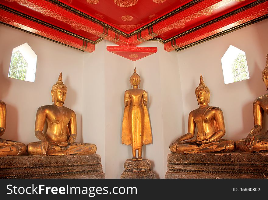 Buddha at Prachetuphon temple Thailand Gold buddha.