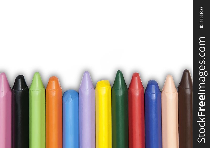 Used colorful crayons over a white background
