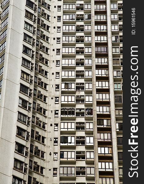 Tall building of apartments in Hong Kong