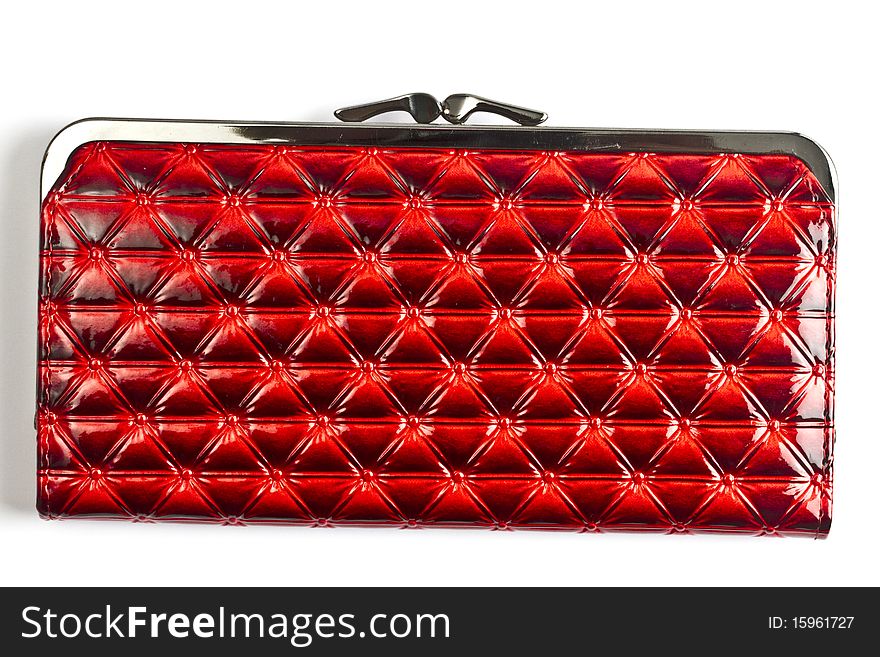 Red wallet isolated on white