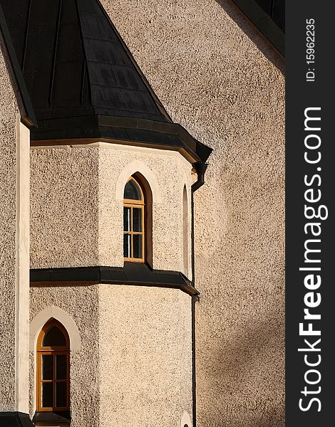 Close up of a swedish church. Close up of a swedish church