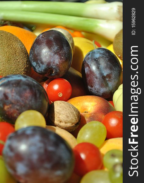 Detailed image of some fruits and vegetables. Detailed image of some fruits and vegetables