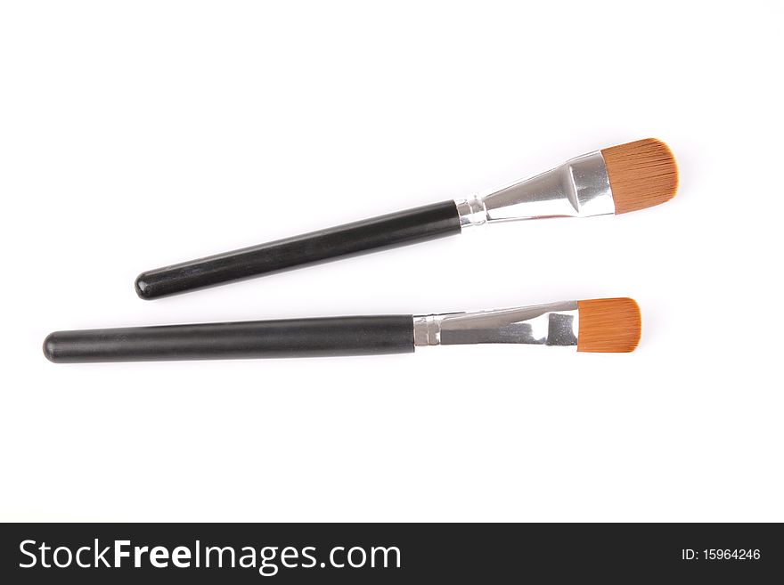 Professional make-up brushes, isolated on white