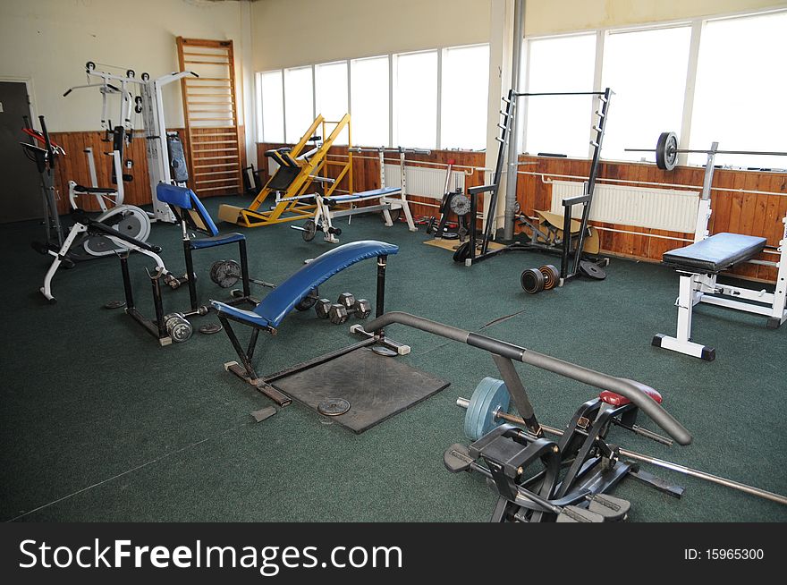 Gym hall in sports club. Gym hall in sports club