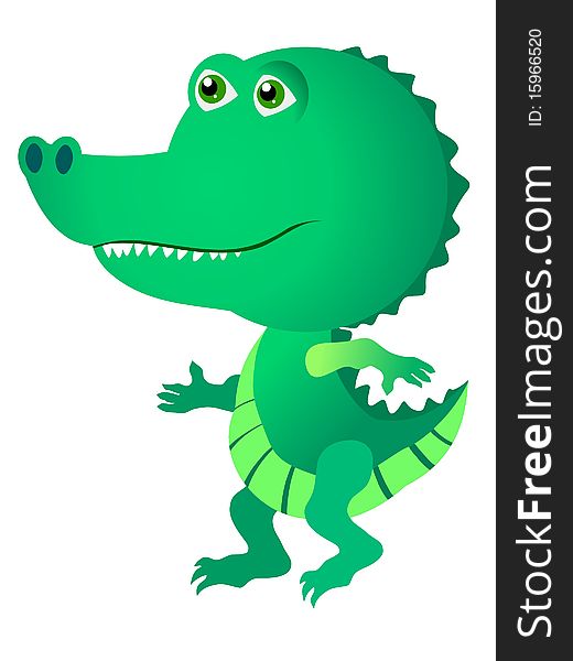 Vector colored illustrated of baby crocodile