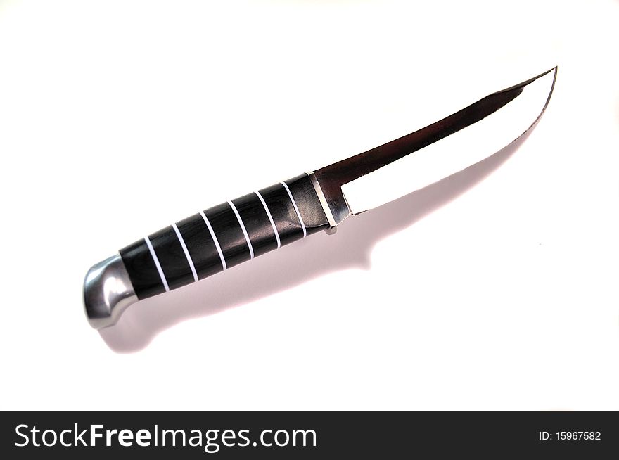 The hunting knife on a white background