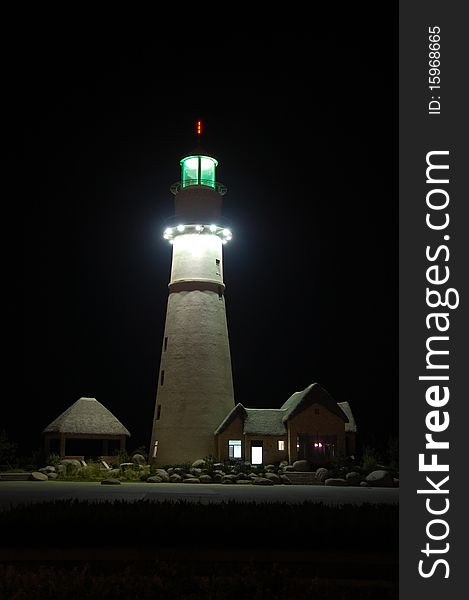 Lighthouse Navigation Night view Thatched cottage