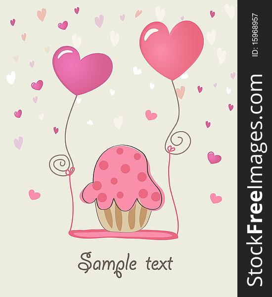 Abstract valentines background with pink hearts