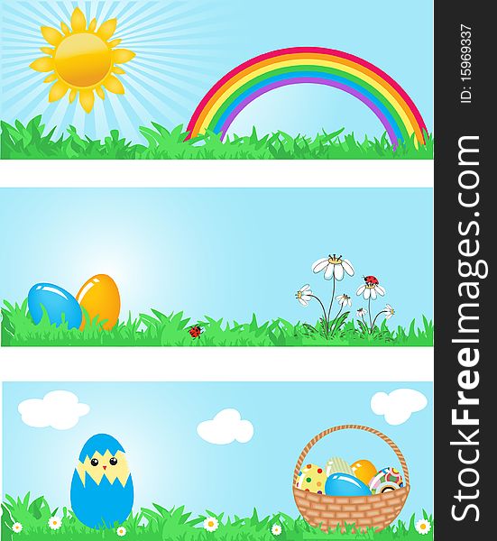 Easter card with happy holiday joy