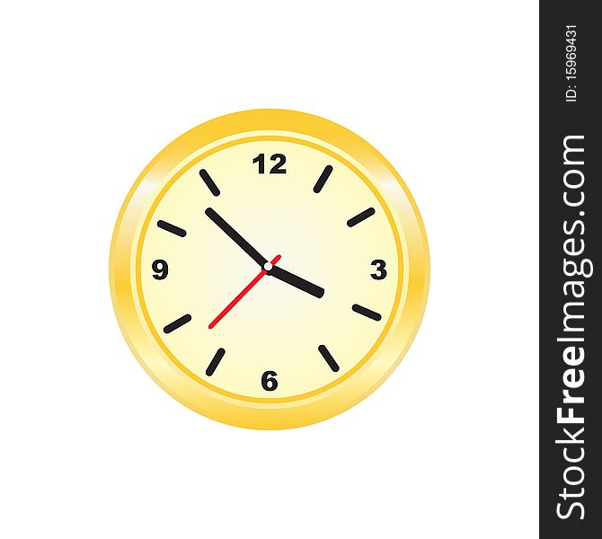Golden clock stylish symbol time