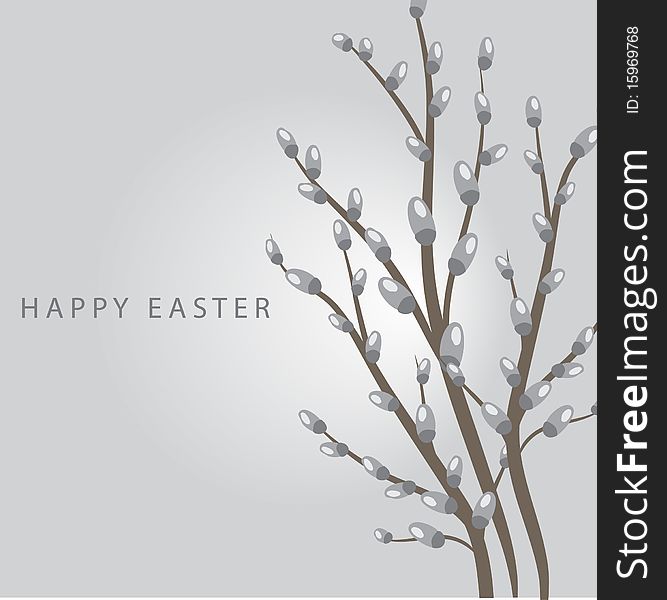 Easter card with happy holiday joy