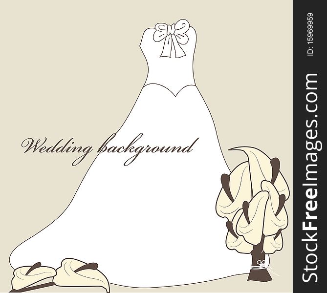 Wedding dress satin, silhouette, silk. Wedding dress satin, silhouette, silk.