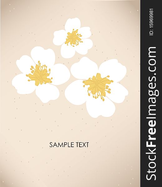 Floral Card With Abstract Flowers.